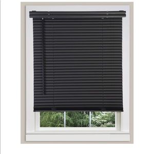 Black mini blinds